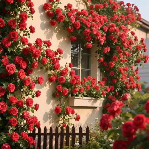 Más de 200 semillas de rosas rojas trepadoras para plantar al aire libre, flores ornamentales trepadoras rosas arbustos trepadoras de larga floración