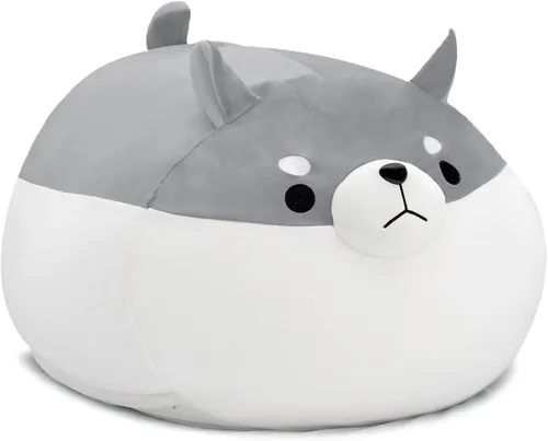Miniatura 11 de Funda de puf de almacenamiento de animales de peluche para niños, silla de puf de perro amarillo Shiba Inu para niñas, organizador de juguetes
