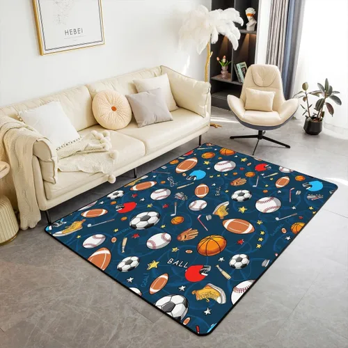 Miniatura 16 de jejeloiu Lindos tapetes de perezoso para sala de estar, 4 x 5 pies, diseño de animales kawaii, juego de alfombras decorativas para interiores