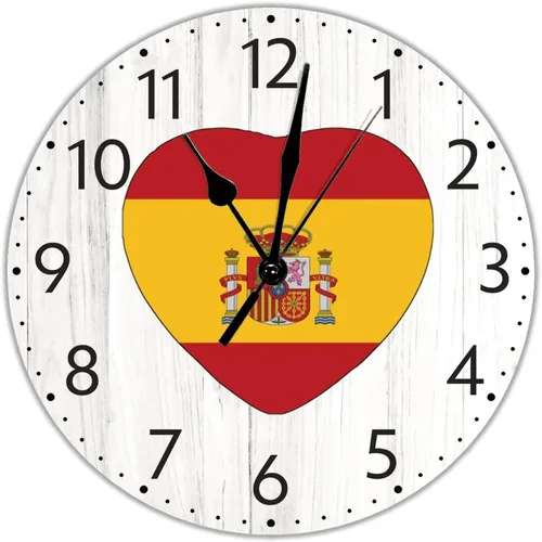Miniatura 23 de UFunhome Reloj de pared con bandera de Singapur, con diseño de bandera nacional, sin tictac, funciona con pilas, 10 pulgadas, bandera nacional