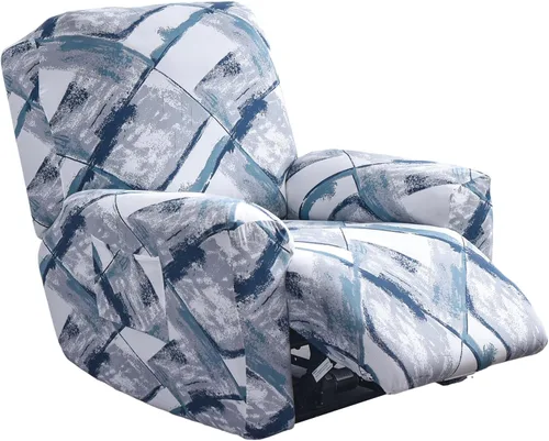 Miniatura 36 de CRFATOP Funda para sillón reclinable con estampado floral con bolsillos, funda única para sillón reclinable, 4 piezas, funda para sillón reclinable