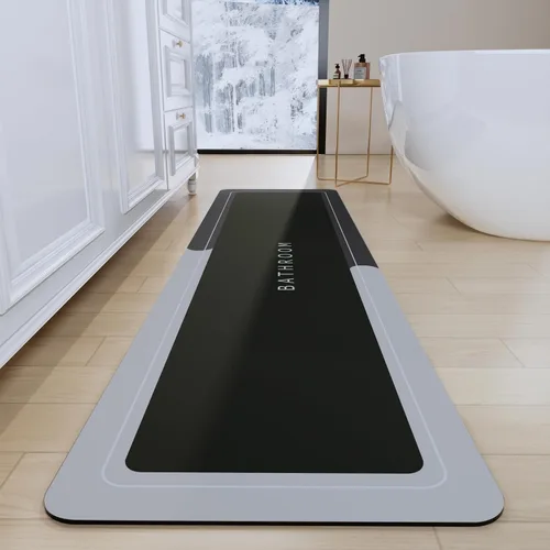 Miniatura 18 de Tapete de baño, tapetes de baño súper absorbentes, antideslizantes, de secado rápido, tapetes de goma fina para piso de baño que caben debajo