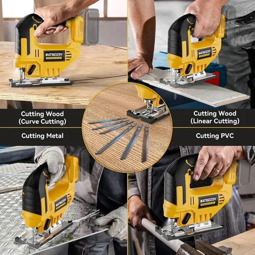 Miniatura 7 de Sierra caladora compatible con batería Dewalt de 20V Max, herramienta de sierra caladora inalámbrica sin escobillas NATBEESY, luz de trabajo LED