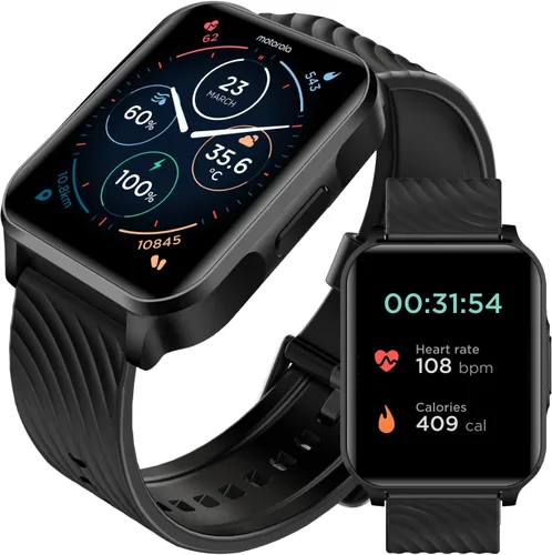 Miniatura 10 de Motorola Moto Watch 70 - Reloj inteligente Bluetooth de salud y fitness para uso diario, funciones avanzadas de salud, hasta 10 días de duración