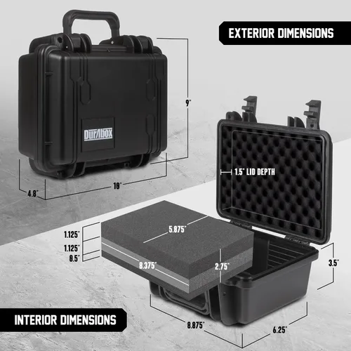 Miniatura 5 de Durabox Estuche Resistente a Todas Las Condiciones Climáticas 10 x 9 x 5” - Estuche de Viaje con Carcasa Rígida Aprobada por la TSA con Espuma