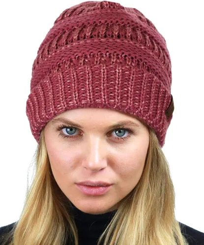 Miniatura 362 de C.C Trendy Warm Chunky Soft Stretch Cable Knit Beanie
