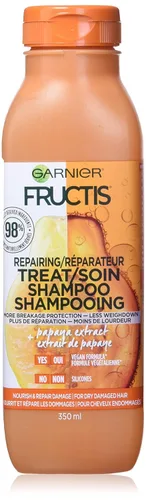 Miniatura 10 de Garnier Fructis - Acondicionador reparador reparador de daños, 98% de ingredientes derivados naturalmente, papaya, nutre el cabello seco dañado