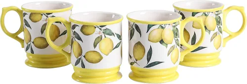 Miniatura 15 de Bico Blooming Moment - Juego de 4 tazas de café de cerámica, tazas de té grandes de 18 onzas con asa, tazas estéticas tipo latte para capuchino