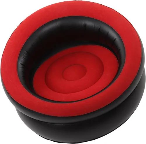 Miniatura 6 de Diydeg Sofá inflable, sofá de aire ergonómico portátil con flocado, silla inflable simple, sofá inflable de inflado rápido, sofá perezoso para sala