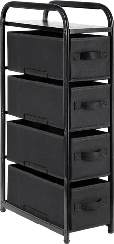 Miniatura 12 de MAX Houser Cómoda para dormitorio con 2 cajones, cómoda ancha de cajones, cómoda de tela, unidad organizadora de almacenamiento con contenedores
