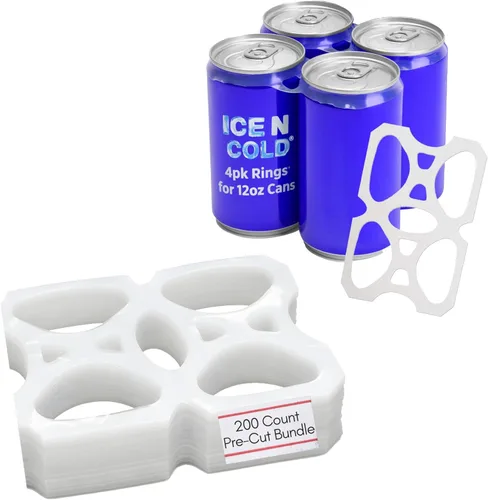 Miniatura 7 de ICE N COLD Paquete de 4 anillos (rollo de 1000 quilates) ajuste universal, se adapta a todas las latas de cerveza/soda de 12 onzas Envío rápido