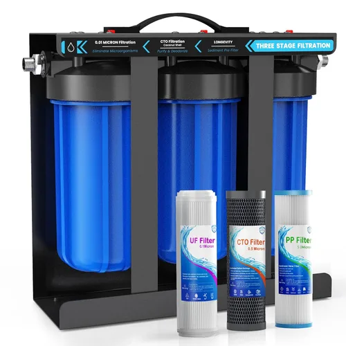 Sistema de Filtro de Agua para RV, Sistema de Filtración de Agua para RV de 0.01 Micrón, Filtración de 5 Etapas PP+CTO+UF, Elimina Sedimentos,