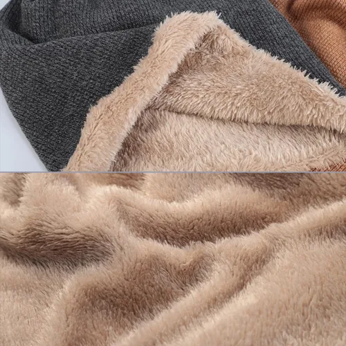 Miniatura 4 de Conjunto de gorro y bufanda de invierno cálido y elegante gorro de punto para hombres y mujeres