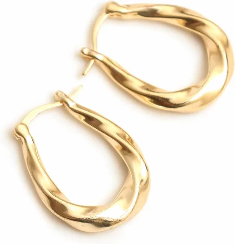 Miniatura 64 de Gempires - Aretes ligeros y gruesos, delicados y minimalistas, hipoalergénicos, chapados en oro, sin deslustre, diseño clásico, para uso diario