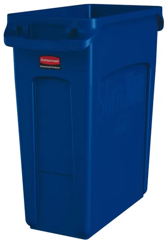 Miniatura 13 de Rubbermaid Commercial Products Slim Jim - Bote de basura con canales de ventilación, 23 galones, azul, para cocina, oficina, espacio de trabajo