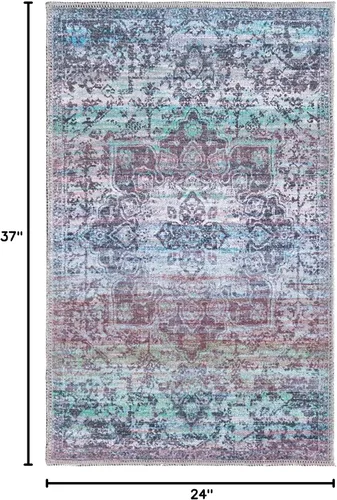 Miniatura 2 de Unique Loom Renaissance Collection - Alfombra rectangular de 2 x 3 pies 1 pulgada, color azul y verde