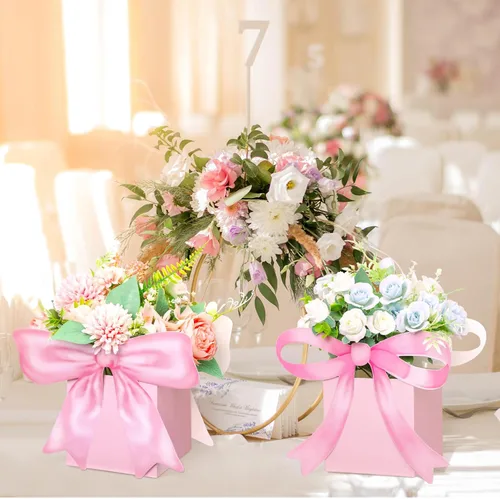 Miniatura 5 de Hushee 12 juegos de centros de mesa de flores de oso para mesas de baby shower, cajas 3D para niños y niñas, centro de mesa de cumpleaños