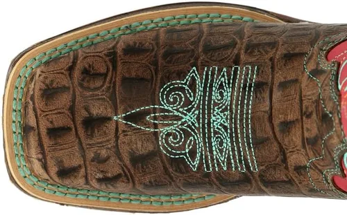 Miniatura 4 de Durango Lil Little Kids Gator Emboss Western Botas, Rojo