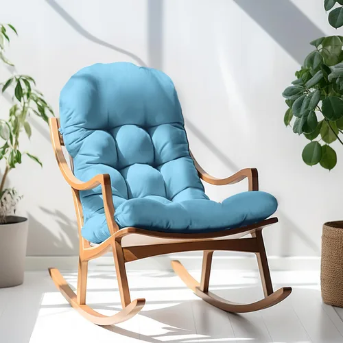 Miniatura 5 de Cojín para silla Adirondack, cojín para silla mecedora 44x19.4x4 pulgadas, cojines de respaldo alto para patio de arriba y abajo con lazos