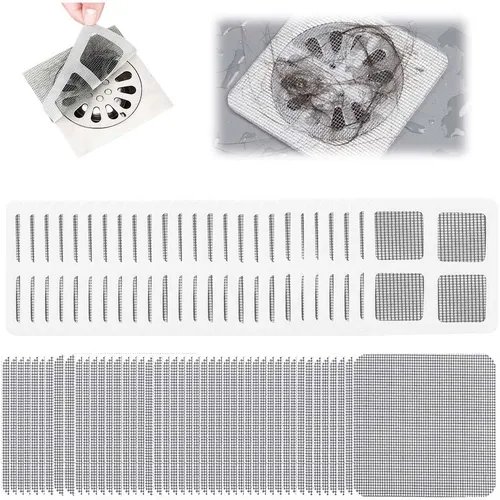 Miniatura 10 de 2026 Nuevo Atrapapelos Desechable para Drenaje de Ducha - Protector Cuadrado para Drenaje de Piso de Baño (10 unidades)