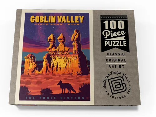 Miniatura 4 de MyPuzzle Goblin Valley State Park, Utah, Póster Vintage, Rompecabezas de 100 piezas para adultos