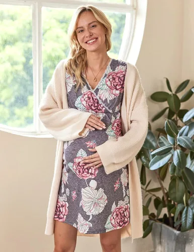 Miniatura 3 de Ekouaer - Camisón de dormir de manga corta 3 en 1 para mujer, plisado, para lactancia, parto y maternidad, tallas S-XXL