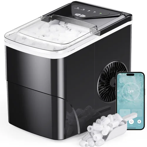 Miniatura 14 de Máquina de hielo Nugget para encimera, máquina de hielo de pellets masticables con función de autolimpieza, máquina de hielo portátil de guijarros