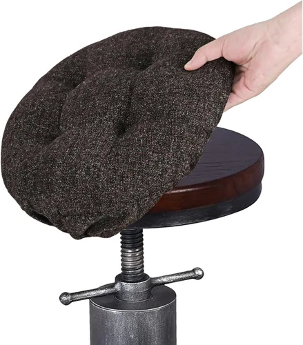 Miniatura 17 de SINOSSO Cojín para taburete de bar moderno de 12 pulgadas de diámetro, diseño entretejido de moda, antideslizante, de silicona, redondo, acolchado