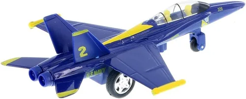 Miniatura 2 de Playmaker Toys United States Navy Blue Angels F/A-18 Super Hornet Fighter Jet 6 pulgadas modelo de juguete de metal fundido a presión con acción