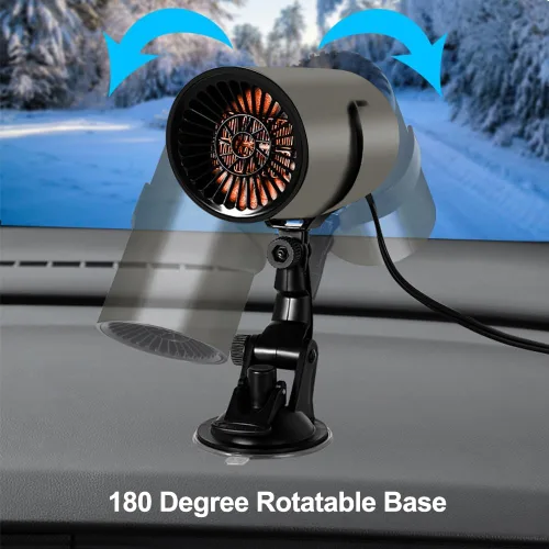 Miniatura 4 de Descongelador de parabrisas portátil de 12 V 150 W giratorio 180° para automóvil, SUV, camión, caravana, remolque, se conecta al encendedor