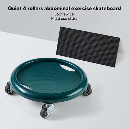Miniatura 2 de Rueda de rodillo abdominal, tabla de equipo de entrenamiento abdominal para entrenamiento de núcleo (verde oscuro)