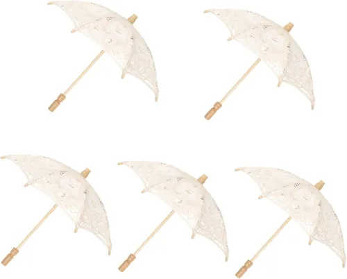Veemoon 2 parasoles de novia, sombrillas para fotografía, bordado de novia, para niños, flores, damas, disfraz, tela de encaje, decorativo, floral,