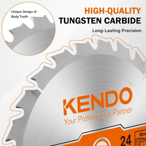 Miniatura 3 de KENDO Paquete de 2 hojas de sierra circular con punta de carburo 40T y 60T de 10 pulgadas con eje de 5/8 pulgadas, hojas de sierra de mesa