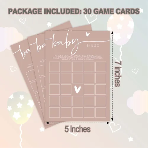 Miniatura 2 de Juegos de baby shower, tarjetas de juego de bingo rosa para baby shower, 30 juegos de decoración de fiesta de revelación de género - F03