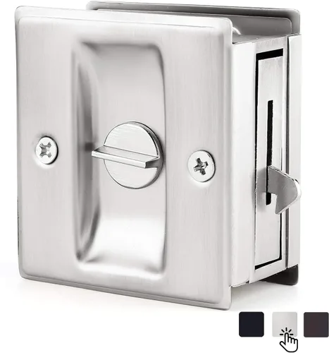 Miniatura 16 de HOMOTEK Cerradura de Puerta Corrediza de Privacidad con Tirador - Reemplaza el Hardware de Cerraduras de Bolsillo Viejas o Dañadas Rápida y Negro