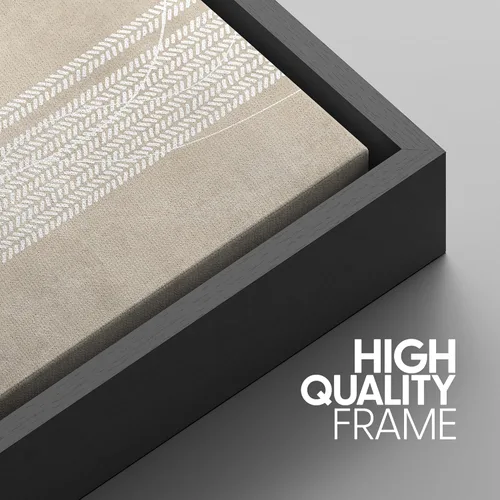 Miniatura 13 de SIGNWIN Lienzo enmarcado para pared, arte con pinceladas de flujo neutro en tonos beige abstractos, ilustraciones, arte moderno, decorativo