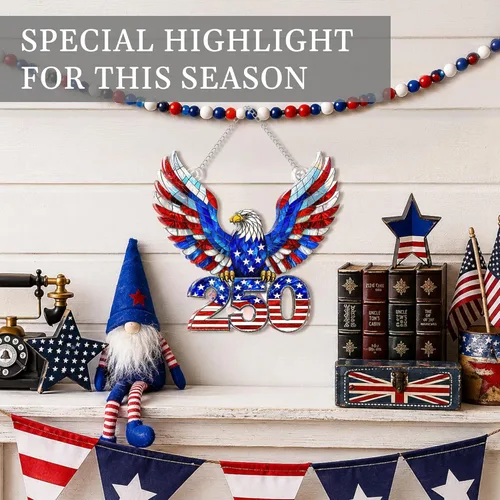 Miniatura 3 de Adorno de 250 aniversario de Estados Unidos, adorno para árbol de Navidad de Estados Unidos, 250 adornos de Navidad de bandera patriótica