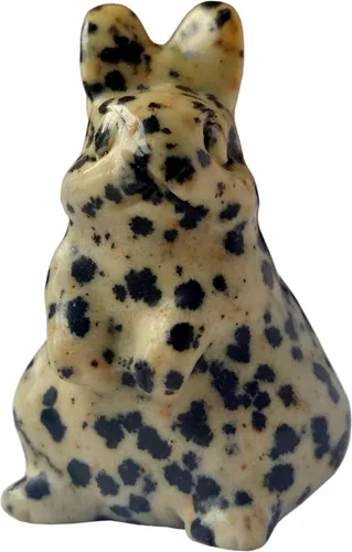 Miniatura 15 de Estatua de conejo tallada a mano de jade amarillo natural, cristales de 1.5 pulgadas y piedras curativas