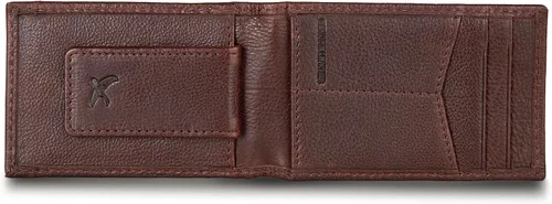Miniatura 5 de Eddie Bauer Men's Rugged Leather Bifold Wallet Money Clip RFID Protection ID Window Genuine Leather EDC
