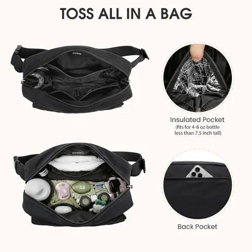 Miniatura 5 de G4Free Pequeña bolsa de pañales para bebé niña y niño, mini bolsa de pañales cruzada con cambiador portátil