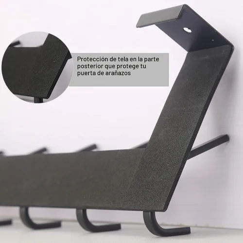 Miniatura 4 de WEBI Ganchos sobre la Puerta Colgador de Puerta, Toallero sobre la Puerta con 6 Ganchos para Colgar, Colgador de Abrigos y Toallas para Puerta Negro