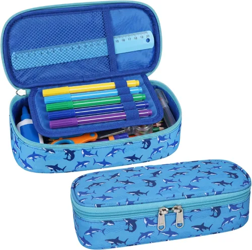 Miniatura 14 de Bagseri Pencil Case for Kids - Expandable Pencil Case for Boys Pencil Pouch Pencil Box Organizer Cute Pencil Bag for Student School, Black Football