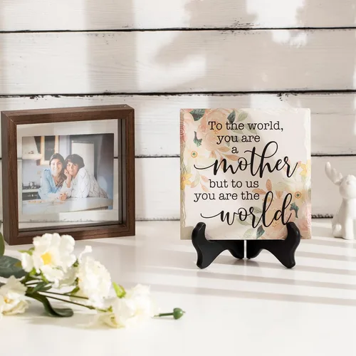 Miniatura 2 de LukieJac Regalo para el día de la madre para la mejor mamá del mundo, placa de cerámica de 6 pulgadas y 6 pulgadas, regalo de hijo, hija, suegra