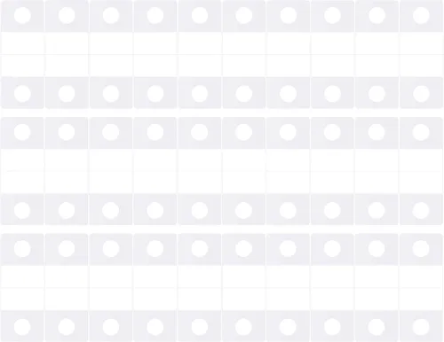 Paquete de 100 pestañas adhesivas transparentes para colgar, etiquetas resistentes para colgar, etiquetas adhesivas, etiquetas colgantes
