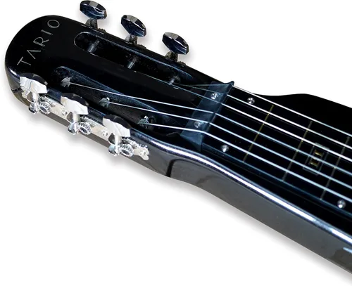 Miniatura 4 de TARIO Lap Steel Guitar 6 String Cabeza ranurada Stock Electric Slide Guitarras con bolsa de concierto (negro)