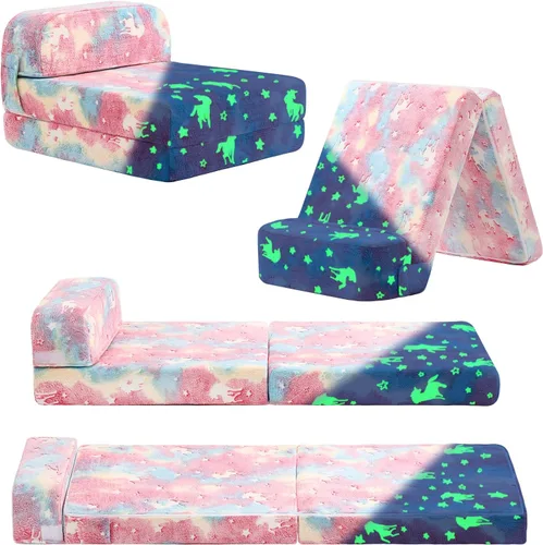 Tiita Sofá cama plegable para niños, sofá cama plegable con funda extraíble, futón para niños, cama plegable para habitación de niños, sala de