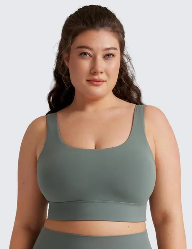 Miniatura 36 de CRZ YOGA Butterluxe - Brasier deportivo con espalda en U para mujer, cuello redondo, acolchado, de bajo impacto, para yoga, entrenamiento