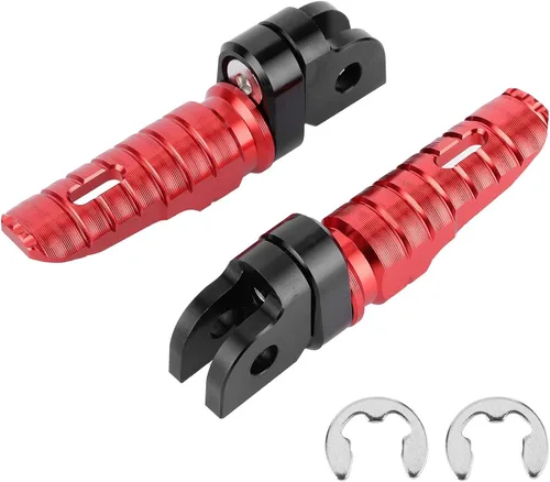 Soportes de clavija de pie, reposapiés delantero izquierdo y derecho, pares para Yamaha MT‑03 MT‑25 MT‑07 MT‑09 R3 XJ6 (rojo)