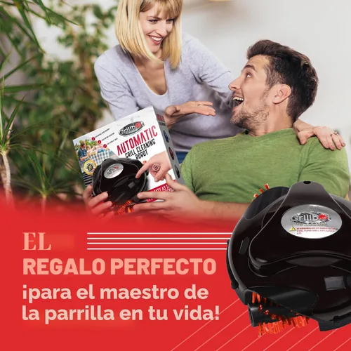 Miniatura 5 de Grillbot Robot automático de limpieza de parrilla con cepillos de nailon, limpiador de parrilla de barbacoa, cepillo de parrilla, raspador de Rojo