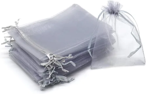 Miniatura 31 de Dealglad 100pcs Drawstring Organza bolsas de joyería caramelo para fiestas, casamientos, regalos Amarillo